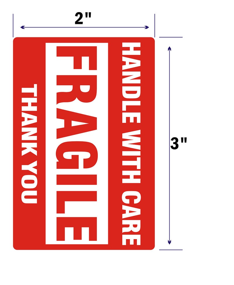 FungLam [4 Rolls, 2000 Labels] 2"" x 3"" Fragile Stickers Handle with Care Warning Packing/Shipping Labels - Permanent Adhesive - Image 2